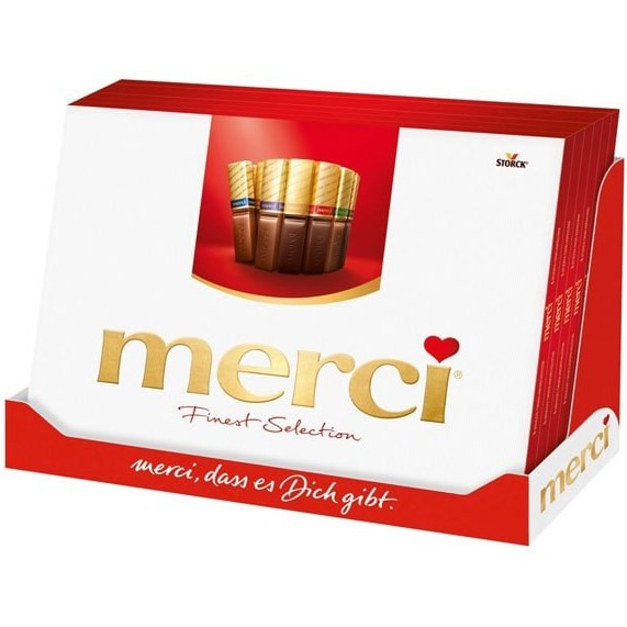 شکلات کادویی مرسی قرمز ۴۰۰ گرمی merci ا merci